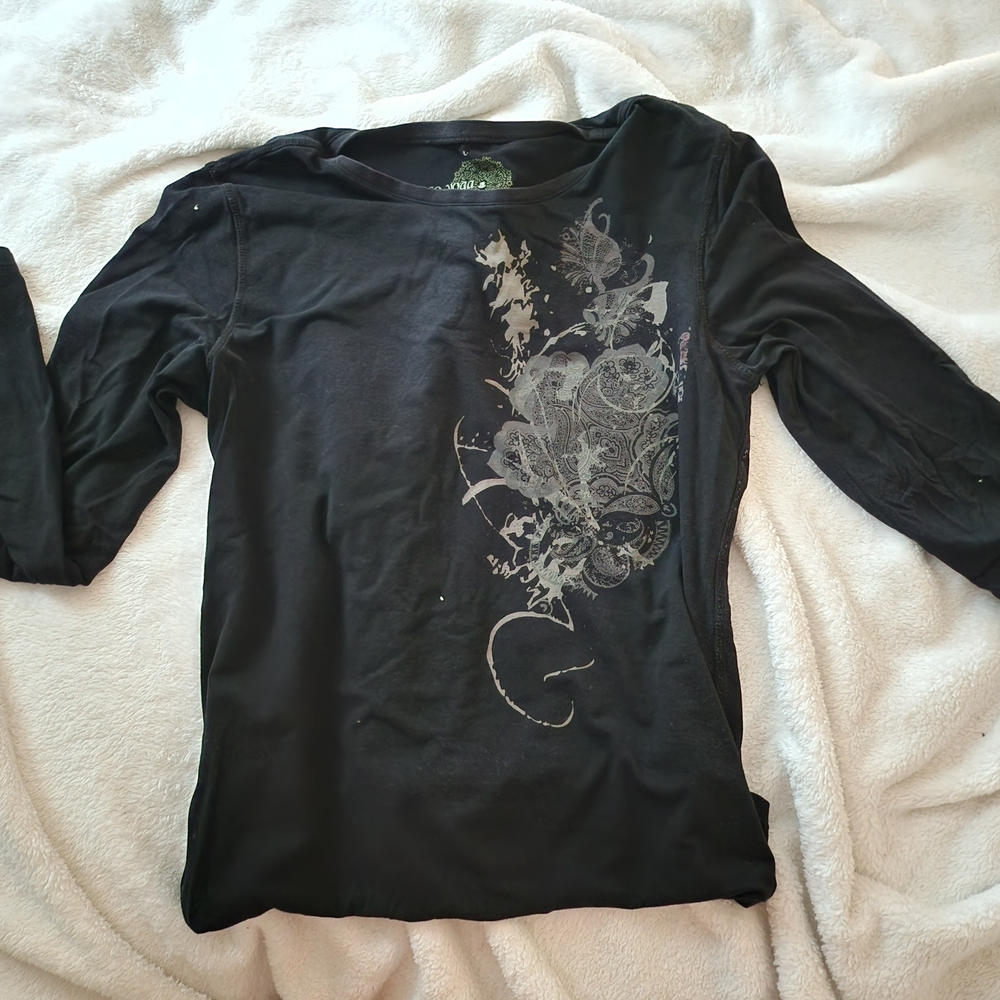 Black Graphic Women's Top